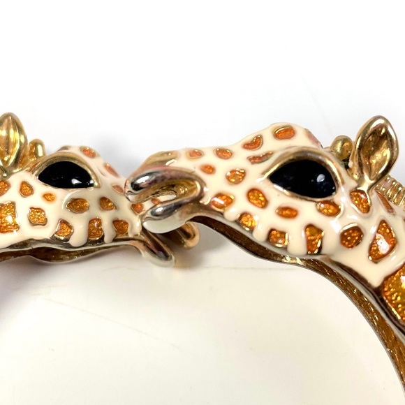 Kenneth Jay Lane Vintage Enamel Tan Giraffe Bracelet - Picture 3 of 6